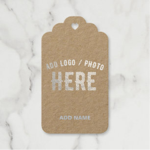 STYLISH MODERN CUSTOMIZABLE BLACK VERIFIED BRANDED FOIL GIFT TAGS