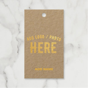STYLISH MODERN CUSTOMIZABLE BLACK VERIFIED BRANDED FOIL GIFT TAGS