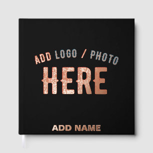 STYLISH MODERN CUSTOMIZABLE BLACK VERIFIED BRANDED FOIL GUEST BOOK