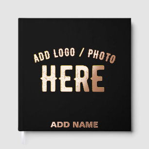 STYLISH MODERN CUSTOMIZABLE BLACK VERIFIED BRANDED FOIL GUEST BOOK