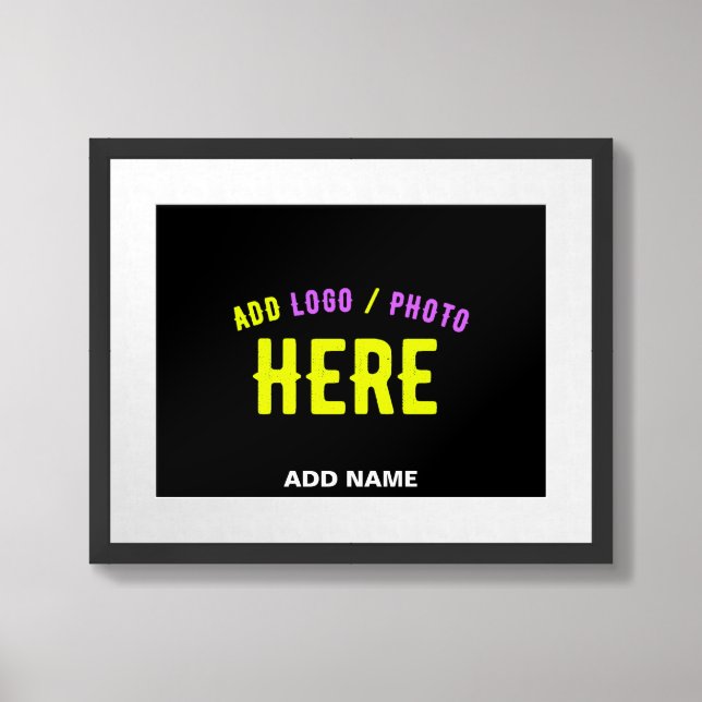 STYLISH MODERN CUSTOMIZABLE BLACK VERIFIED BRANDED FRAMED ART (Framed Front)
