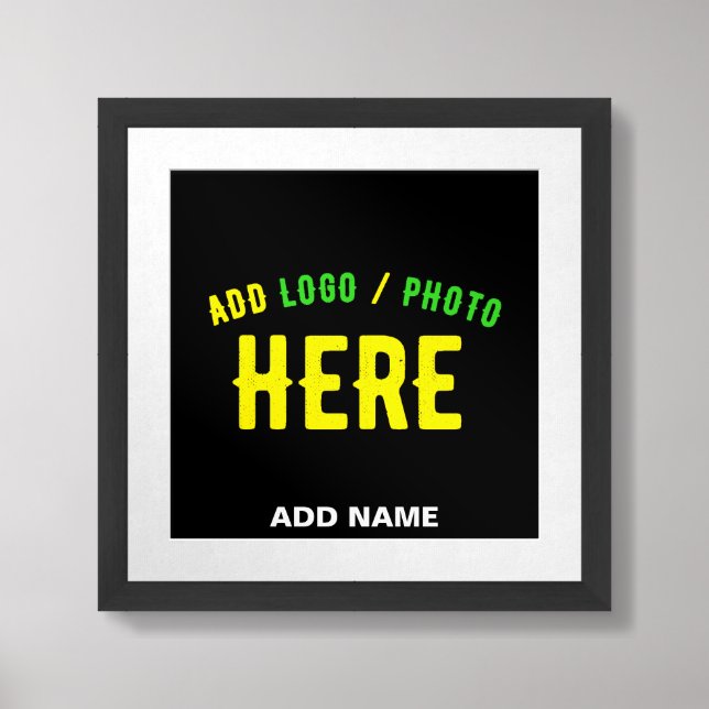 STYLISH MODERN CUSTOMIZABLE BLACK VERIFIED BRANDED FRAMED ART (Framed Front)
