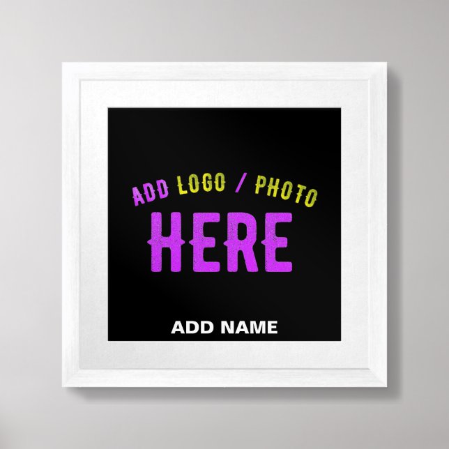 STYLISH MODERN CUSTOMIZABLE BLACK VERIFIED BRANDED FRAMED ART (Framed Front)