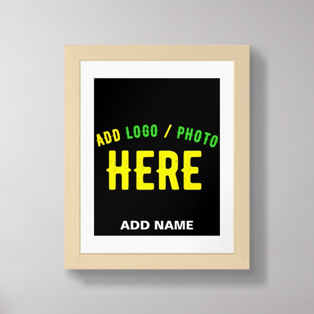 STYLISH MODERN CUSTOMIZABLE BLACK VERIFIED BRANDED FRAMED ART (Framed Front)