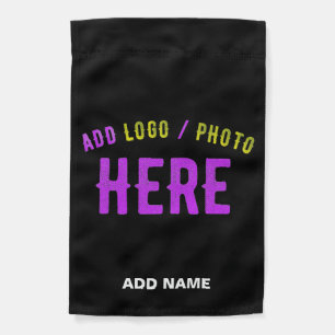 STYLISH MODERN CUSTOMIZABLE BLACK VERIFIED BRANDED GARDEN FLAG