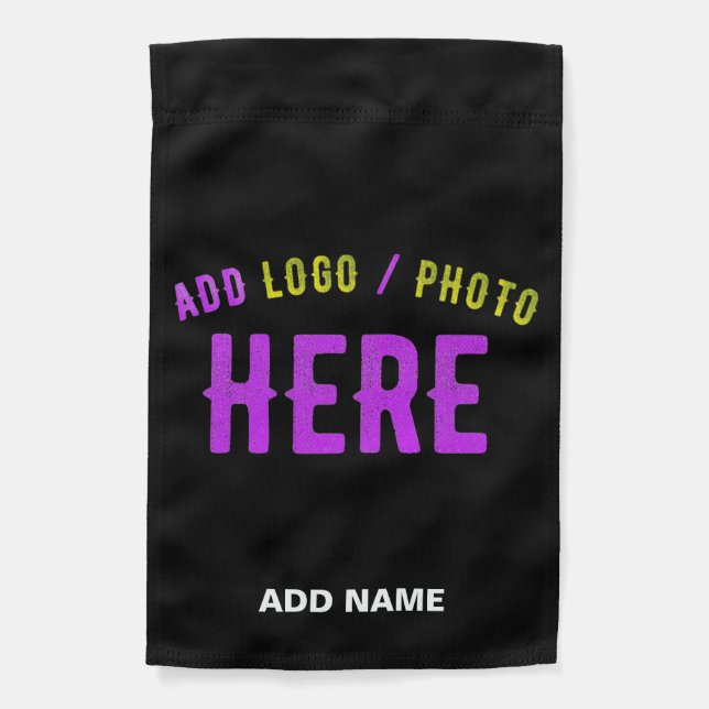 STYLISH MODERN CUSTOMIZABLE BLACK VERIFIED BRANDED GARDEN FLAG (Front)