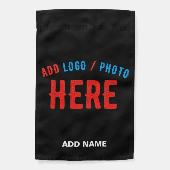 STYLISH MODERN CUSTOMIZABLE BLACK VERIFIED BRANDED GARDEN FLAG (Front)