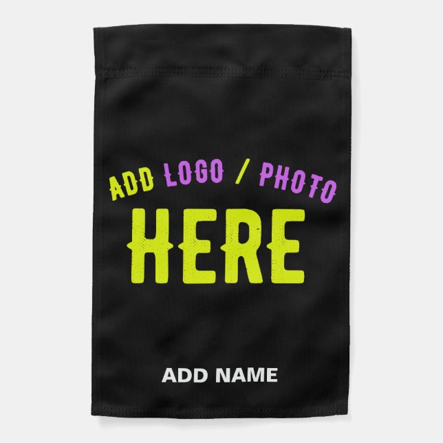 STYLISH MODERN CUSTOMIZABLE BLACK VERIFIED BRANDED GARDEN FLAG (Front)