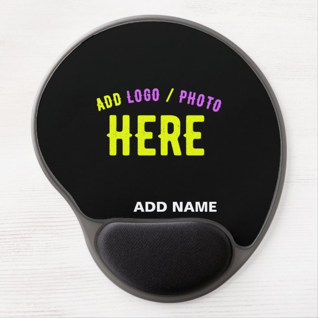 STYLISH MODERN CUSTOMIZABLE BLACK VERIFIED BRANDED GEL MOUSE PAD (Front)