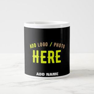 STYLISH MODERN CUSTOMIZABLE BLACK VERIFIED BRANDED GIANT COFFEE MUG