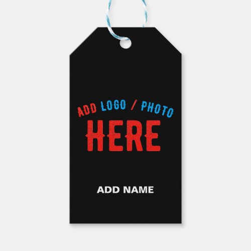 STYLISH MODERN CUSTOMIZABLE BLACK VERIFIED BRANDED GIFT TAGS