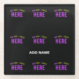 STYLISH MODERN CUSTOMIZABLE BLACK VERIFIED BRANDED GLASS COASTER