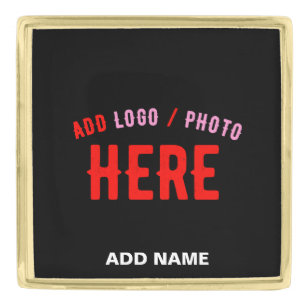 STYLISH MODERN CUSTOMIZABLE BLACK VERIFIED BRANDED GOLD FINISH LAPEL PIN