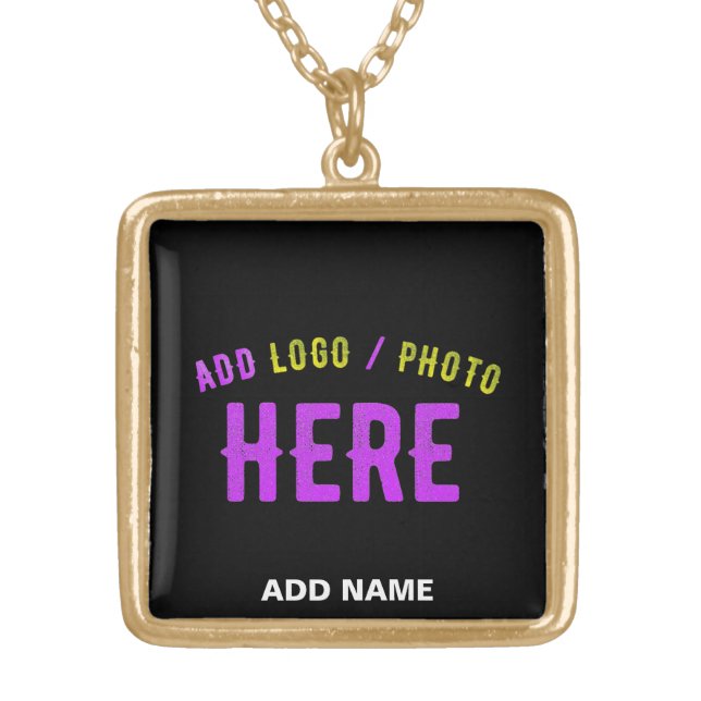 STYLISH MODERN CUSTOMIZABLE BLACK VERIFIED BRANDED GOLD PLATED NECKLACE (Front)