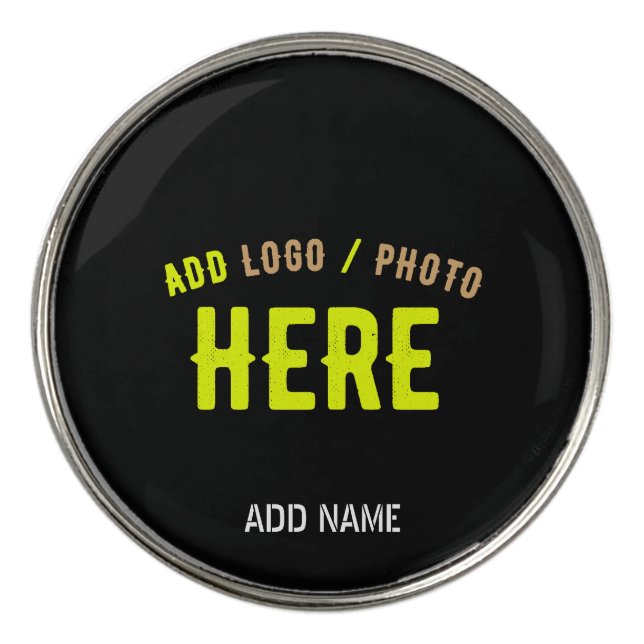 STYLISH MODERN CUSTOMIZABLE BLACK VERIFIED BRANDED GOLF BALL MARKER (Front)