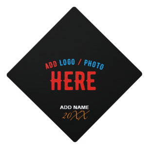 STYLISH MODERN CUSTOMIZABLE BLACK VERIFIED BRANDED GRADUATION CAP TOPPER