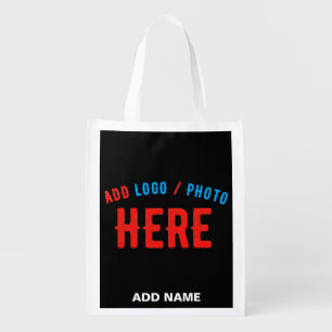 STYLISH MODERN CUSTOMIZABLE BLACK VERIFIED BRANDED GROCERY BAG