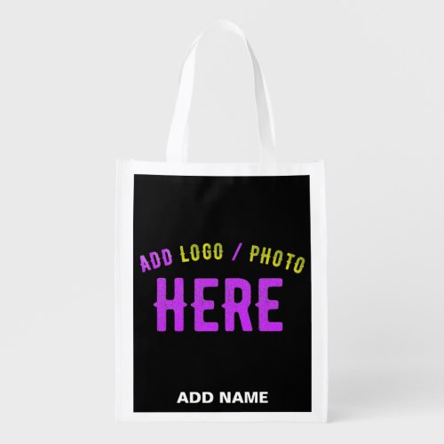 STYLISH MODERN CUSTOMIZABLE BLACK VERIFIED BRANDED GROCERY BAG