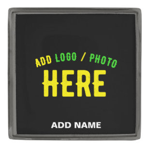 STYLISH MODERN CUSTOMIZABLE BLACK VERIFIED BRANDED GUNMETAL FINISH LAPEL PIN