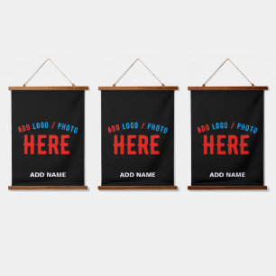 STYLISH MODERN CUSTOMIZABLE BLACK VERIFIED BRANDED HANGING TAPESTRY