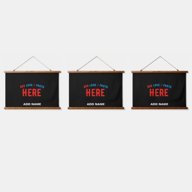 STYLISH MODERN CUSTOMIZABLE BLACK VERIFIED BRANDED HANGING TAPESTRY (Triple)