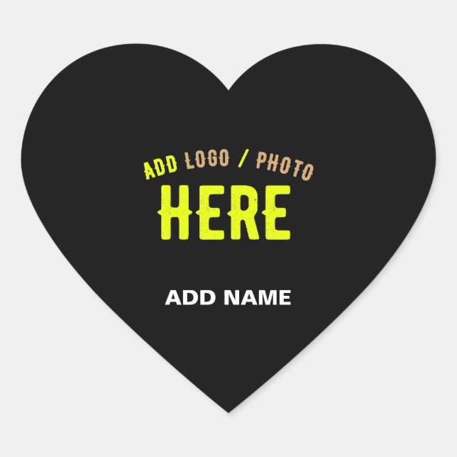 STYLISH MODERN CUSTOMIZABLE BLACK VERIFIED BRANDED HEART STICKER (Front)