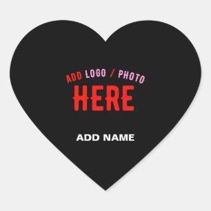 STYLISH MODERN CUSTOMIZABLE BLACK VERIFIED BRANDED HEART STICKER