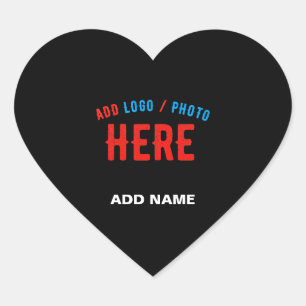STYLISH MODERN CUSTOMIZABLE BLACK VERIFIED BRANDED HEART STICKER