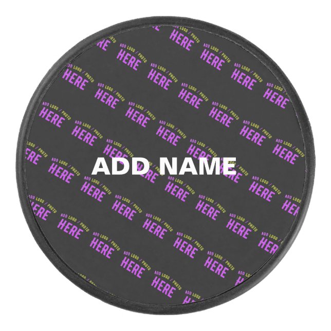 STYLISH MODERN CUSTOMIZABLE BLACK VERIFIED BRANDED HOCKEY PUCK (Front)