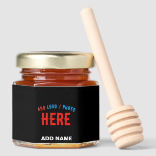 STYLISH MODERN CUSTOMIZABLE BLACK VERIFIED BRANDED HONEY JAR FAVORS