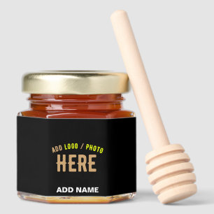 STYLISH MODERN CUSTOMIZABLE BLACK VERIFIED BRANDED HONEY JAR FAVORS