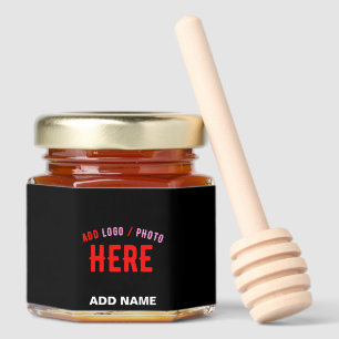 STYLISH MODERN CUSTOMIZABLE BLACK VERIFIED BRANDED HONEY JAR FAVORS