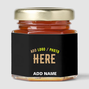 STYLISH MODERN CUSTOMIZABLE BLACK VERIFIED BRANDED HONEY JAR FAVORS