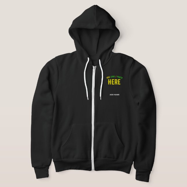 STYLISH MODERN CUSTOMIZABLE BLACK VERIFIED BRANDED HOODIE (Laydown)