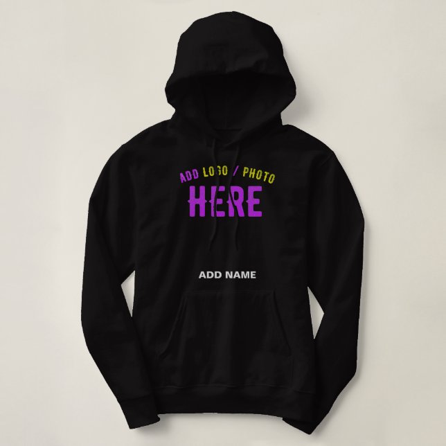 STYLISH MODERN CUSTOMIZABLE BLACK VERIFIED BRANDED HOODIE (Design Front)