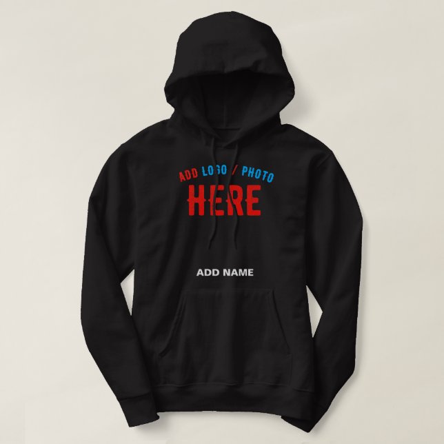 STYLISH MODERN CUSTOMIZABLE BLACK VERIFIED BRANDED HOODIE (Design Front)