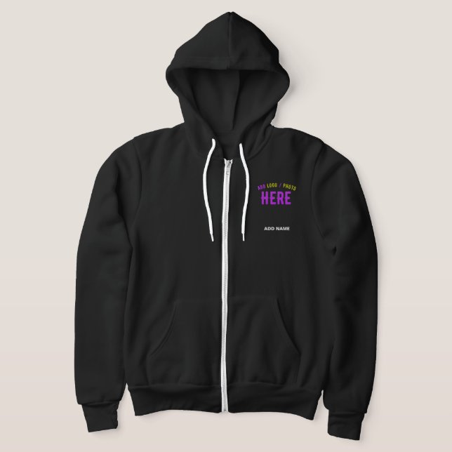 STYLISH MODERN CUSTOMIZABLE BLACK VERIFIED BRANDED HOODIE (Laydown)