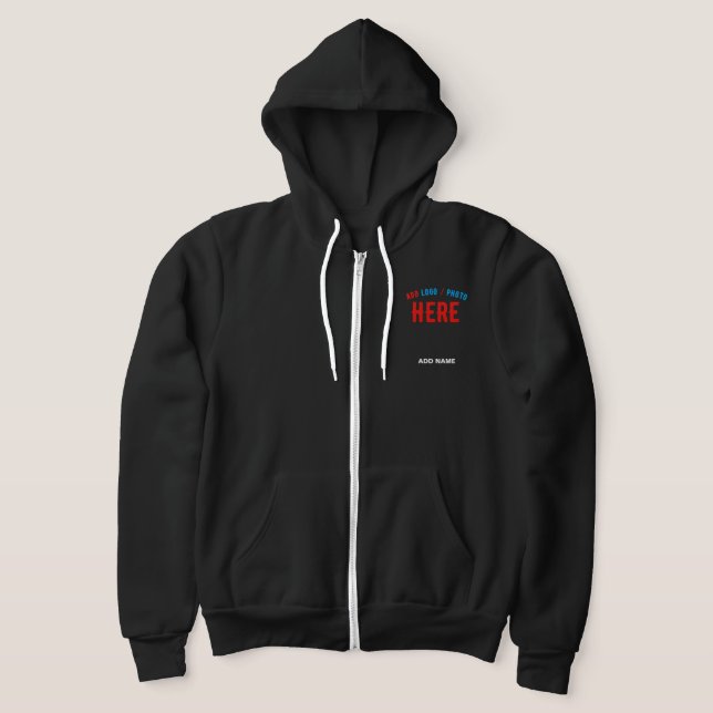 STYLISH MODERN CUSTOMIZABLE BLACK VERIFIED BRANDED HOODIE (Laydown)