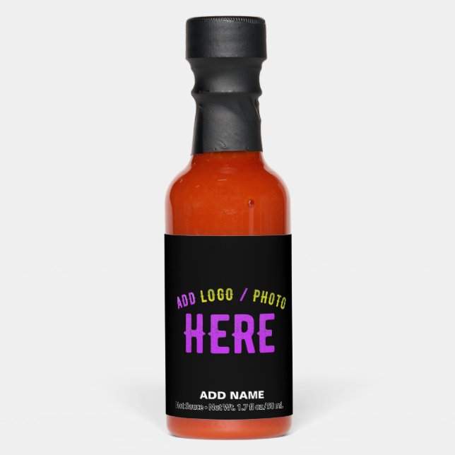 STYLISH MODERN CUSTOMIZABLE BLACK VERIFIED BRANDED HOT SAUCES (Front)
