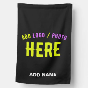 STYLISH MODERN CUSTOMIZABLE BLACK VERIFIED BRANDED HOUSE FLAG