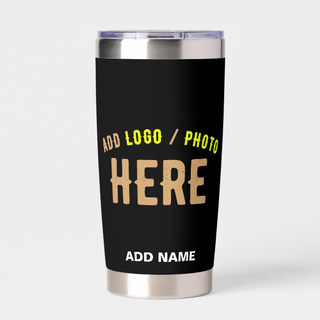 STYLISH MODERN CUSTOMIZABLE BLACK VERIFIED BRANDED INSULATED TUMBLER (Front)