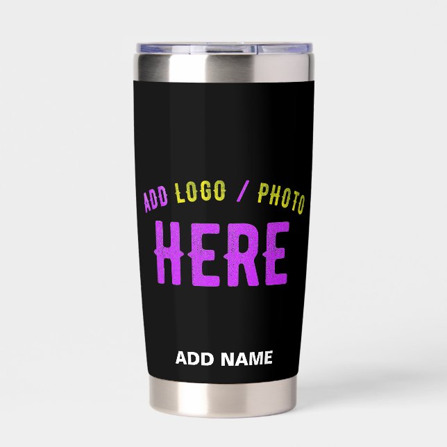 STYLISH MODERN CUSTOMIZABLE BLACK VERIFIED BRANDED INSULATED TUMBLER (Front)