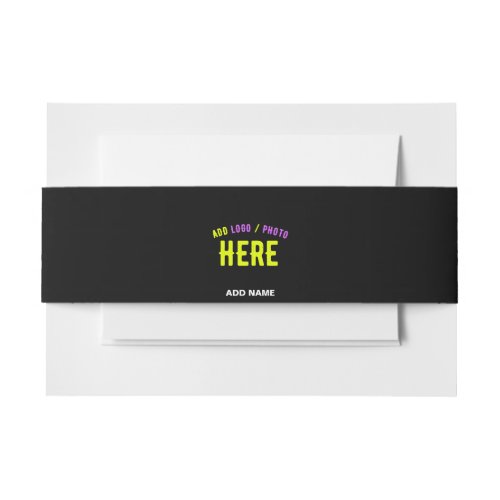 STYLISH MODERN CUSTOMIZABLE BLACK VERIFIED BRANDED INVITATION BELLY BAND