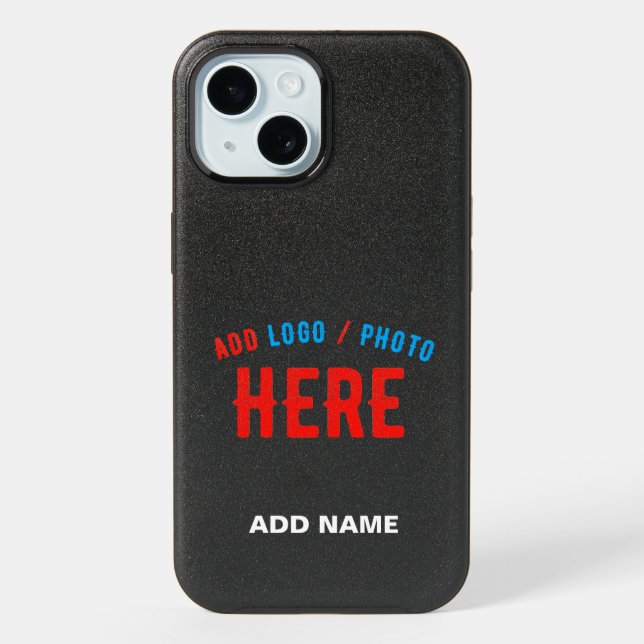STYLISH MODERN CUSTOMIZABLE BLACK VERIFIED BRANDED iPhone 15 CASE (Back)