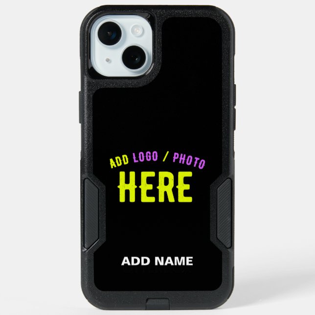 STYLISH MODERN CUSTOMIZABLE BLACK VERIFIED BRANDED iPhone 15 PLUS CASE (Back)