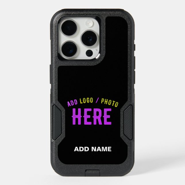 STYLISH MODERN CUSTOMIZABLE BLACK VERIFIED BRANDED iPhone 15 PRO CASE (Back)