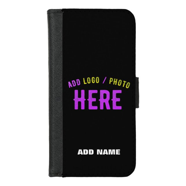 STYLISH MODERN CUSTOMIZABLE BLACK VERIFIED BRANDED iPhone WALLET CASE (Front)
