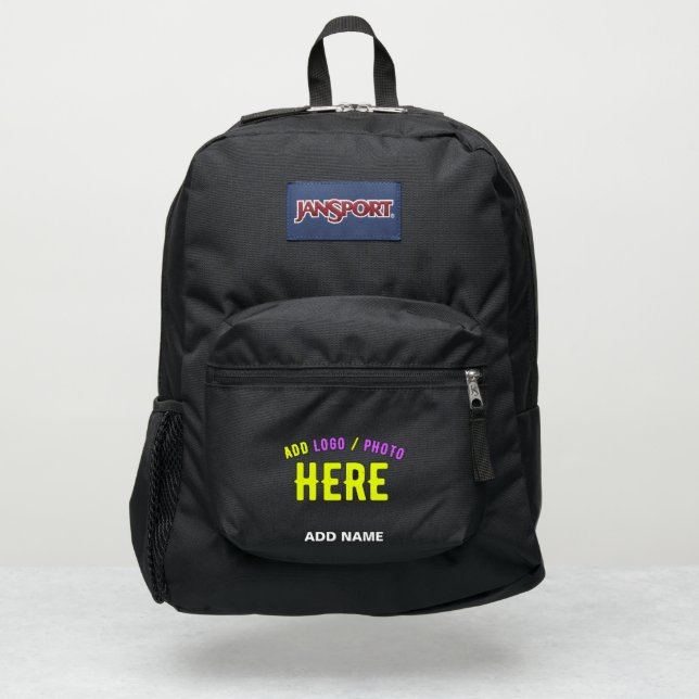 STYLISH MODERN CUSTOMIZABLE BLACK VERIFIED BRANDED JanSport BACKPACK (Front)