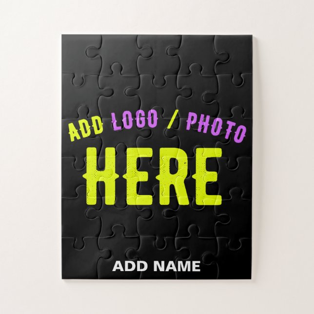 STYLISH MODERN CUSTOMIZABLE BLACK VERIFIED BRANDED JIGSAW PUZZLE (Vertical)