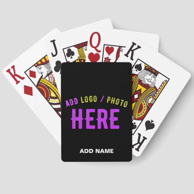 STYLISH MODERN CUSTOMIZABLE BLACK VERIFIED BRANDED JUMBO POKER CARDS (Back)